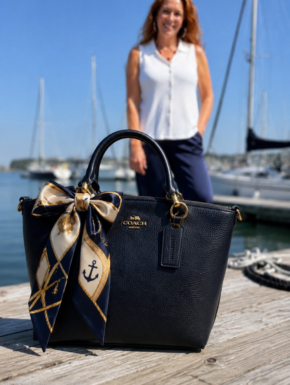 Coach Kelsey Satchel w/Crossbody Strap Midnight Blue 12.5x9x4.25 |NWOT - Picture 1 of 7